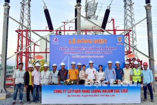 Bạc Liêu: Lễ đóng điện Nhà máy điện gió Hòa Bình 5