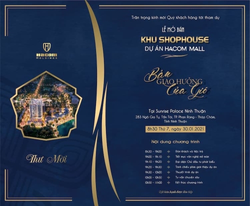 Chính thức mở bán Đợt 3 Shophouse Hacom Mall Ninh Thuận